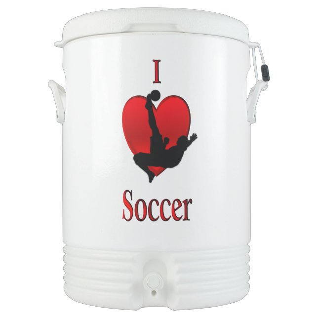 I Heart Soccer Beverage Cooler (Front)