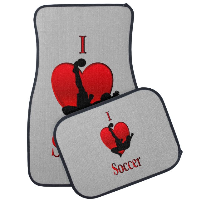 I Heart Soccer Car Floor Mat (Set)