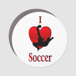 I Heart Soccer Car Magnet