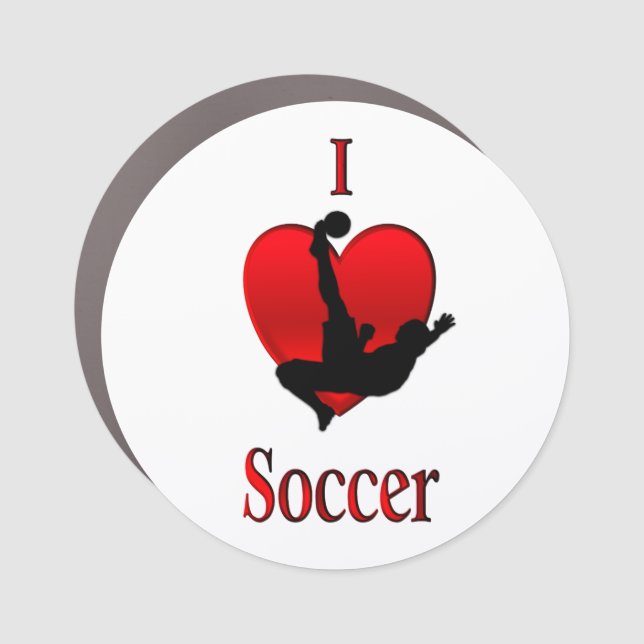 I Heart Soccer Car Magnet (Front)