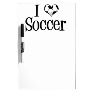I Heart Soccer Dry Erase Board