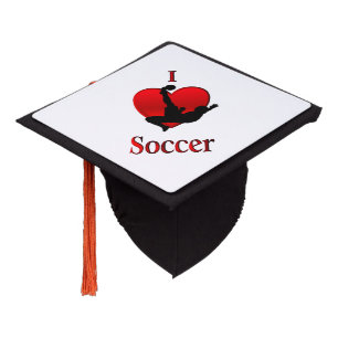 I Heart Soccer Graduation Cap Topper