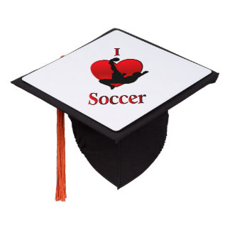 I Heart Soccer Graduation Cap Topper