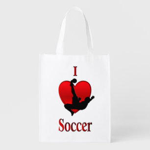 I Heart Soccer Grocery Bag