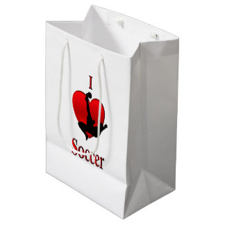 I Heart Soccer Medium Gift Bag