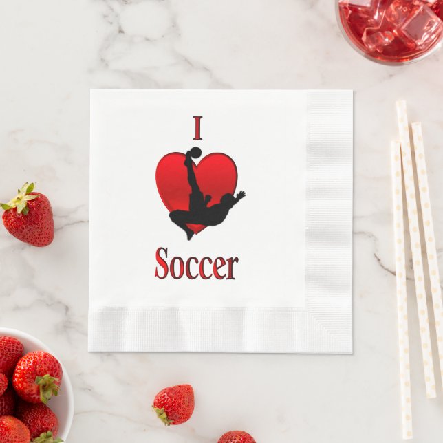 I Heart Soccer Napkins (Insitu)