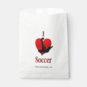 I Heart Soccer with Team Email or Name Favor Bag