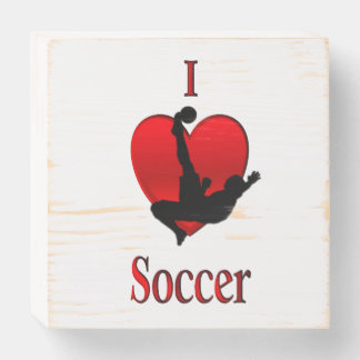 I Heart Soccer Wooden Box Sign
