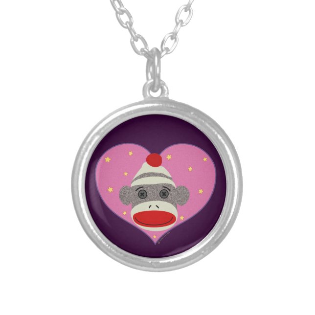 I Heart Sock Monkey Necklace (Front)