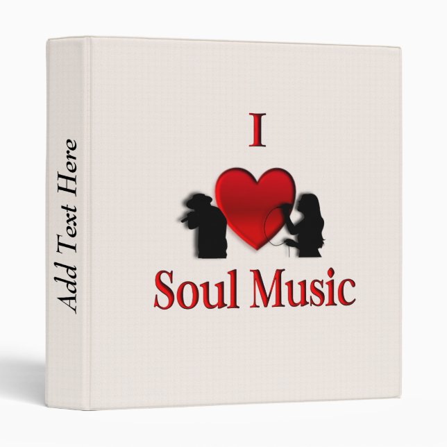 I Heart Soul Music Personal 3 Ring Binder (Front/Spine)