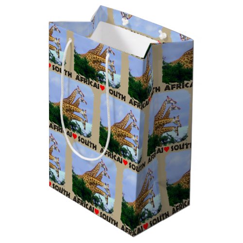 I Heart South Africa 4 Giraffes Medium Gift Bag