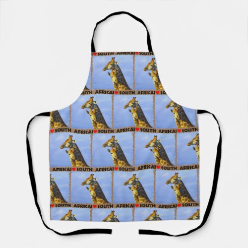 I Heart South Africa Blue Sky Giraffes Apron