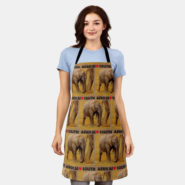 I Heart South Africa Elephant Calf Apron (Worn)