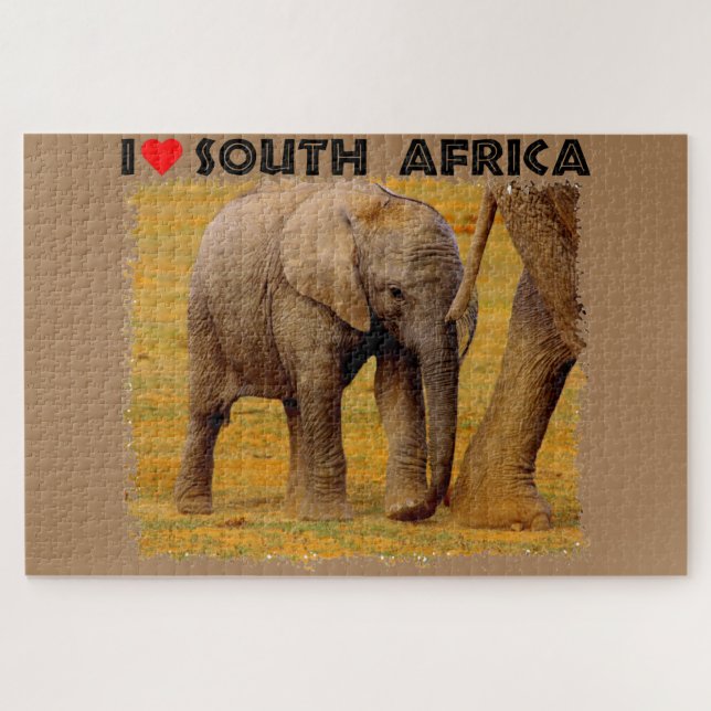 I Heart South Africa Elephant calf Jigsaw Puzzle (Horizontal)