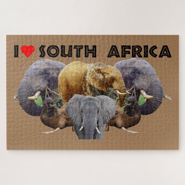 I Heart South Africa Elephant Emblem Jigsaw Puzzle (Horizontal)