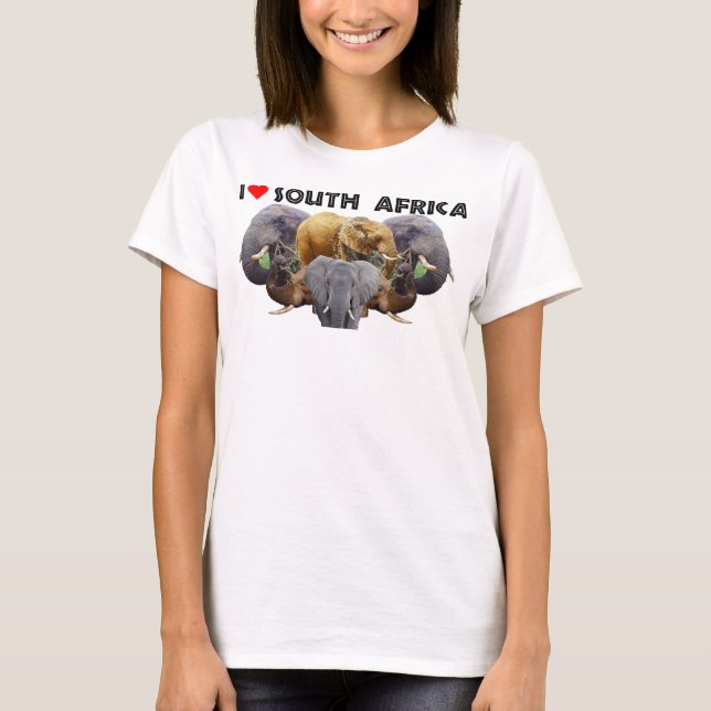 I Heart South Africa Elephant Emblem T-Shirt (Front)