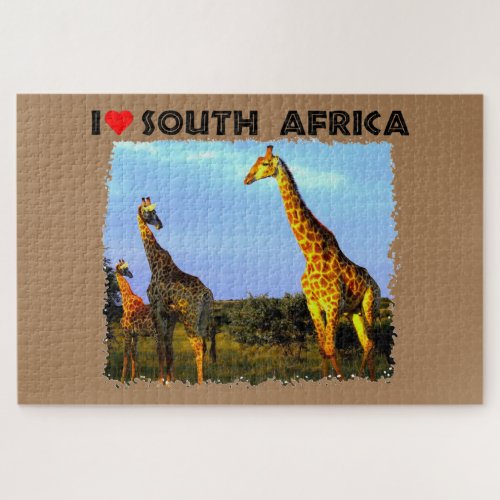 I Heart South Africa Giraffe Herd Jigsaw Puzzle