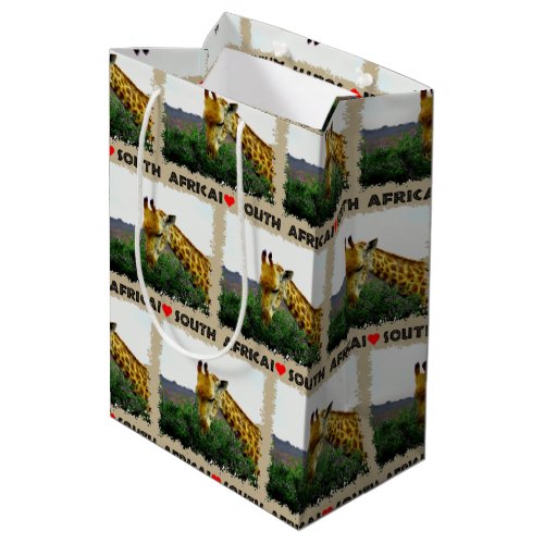 I Heart South Africa Giraffe Thorn Tree Medium Gift Bag