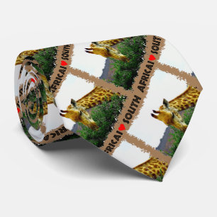 I Heart South Africa Giraffe Thorn tree Neck Tie