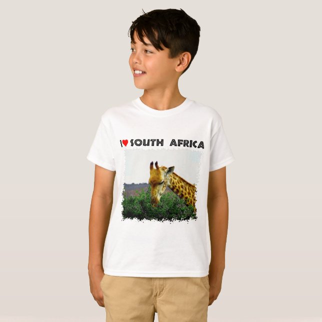 I Heart South Africa Giraffe Thorn tree T-Shirt (Front Full)