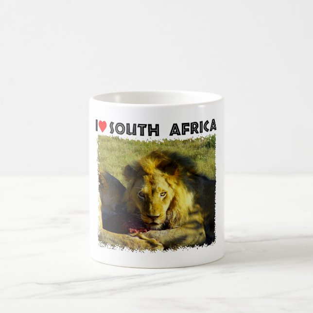 I Heart South Africa Lion Stare Coffee Mug (Center)