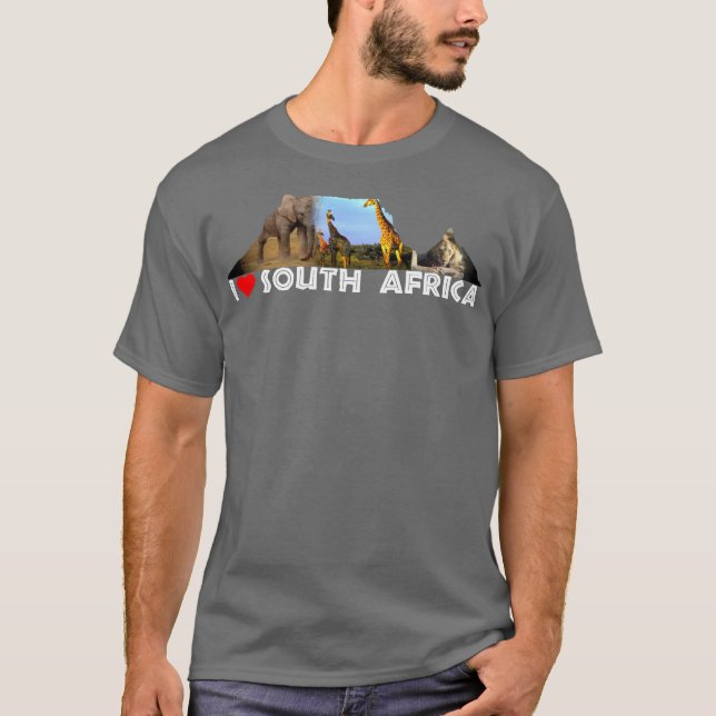 I Heart South Africa Table Mountain Collage T-Shirt (Front)