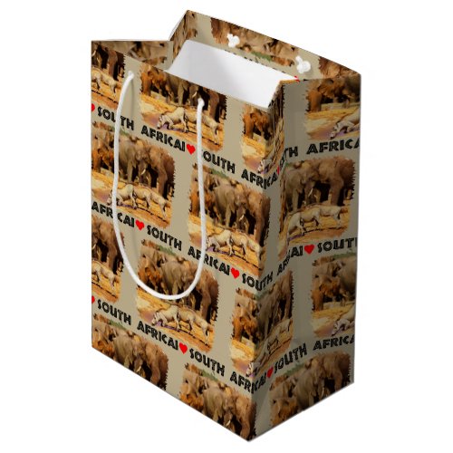 I Heart South Africa warthogs and elephants Medium Gift Bag