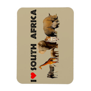 I heart South Africa Wildlife Collage Magnet