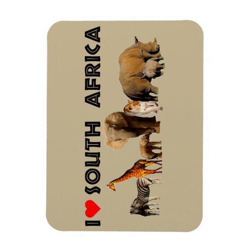 I heart South Africa Wildlife Collage Magnet