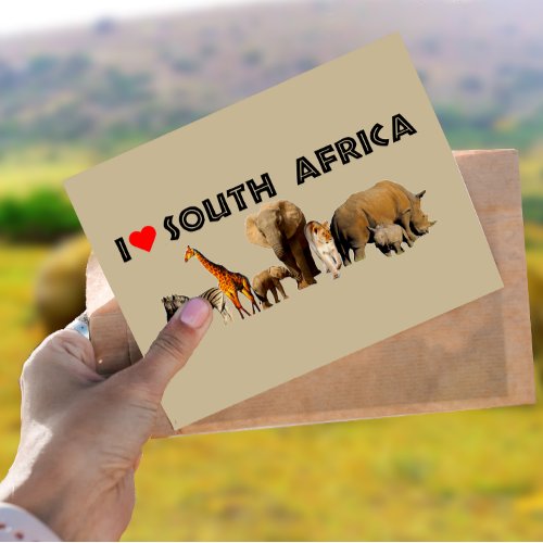 I heart South Africa Wildlife Collage Postcard