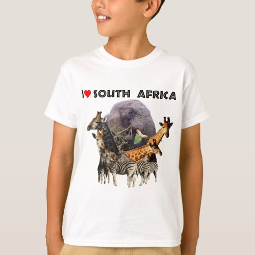 I Heart South Africa Wildlife Collage T_Shirt