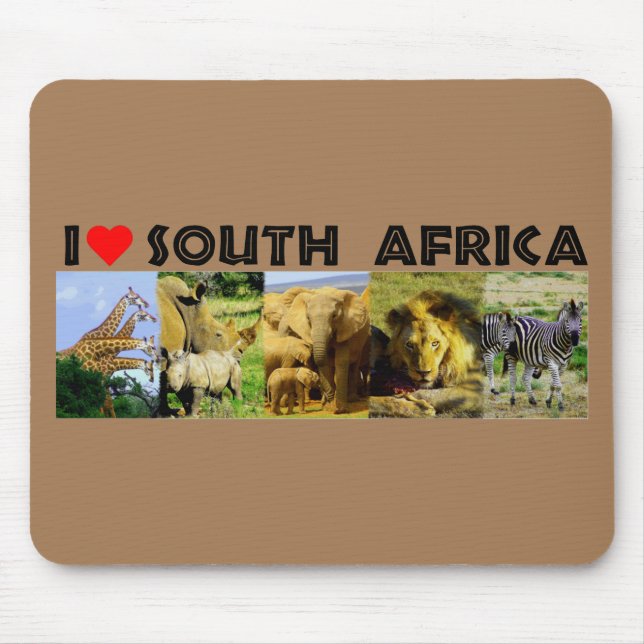 I Heart South Africa Wildlife Photos Mouse Pad (Front)