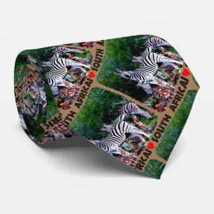 I Heart South Africa Zebra Aloe Neck Tie