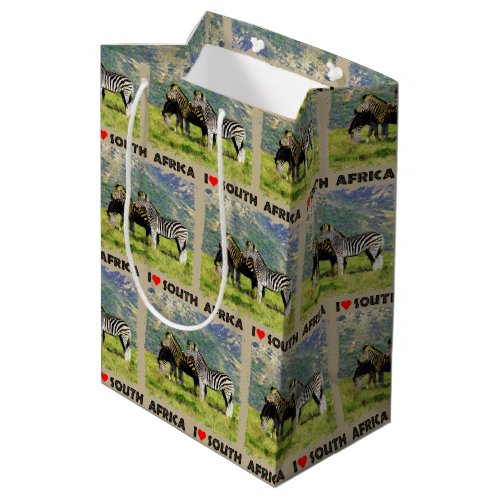 I Heart South Africa Zebra Mountain Medium Gift Bag