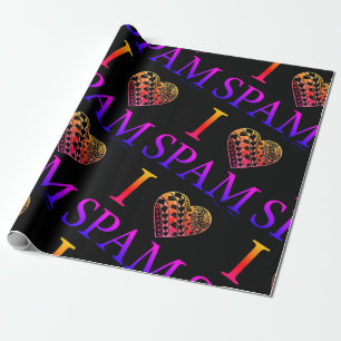 I Heart SPAM Black Ombre II Wrapping Paper