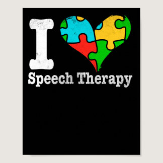 I Heart Speech Therapy Autism Awareness Poster