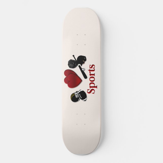 I Heart Sports Skateboard Deck (Front)