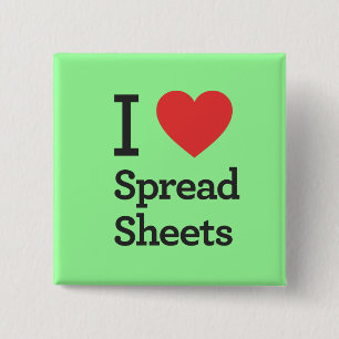 I Heart Spread Sheets Pinback Button