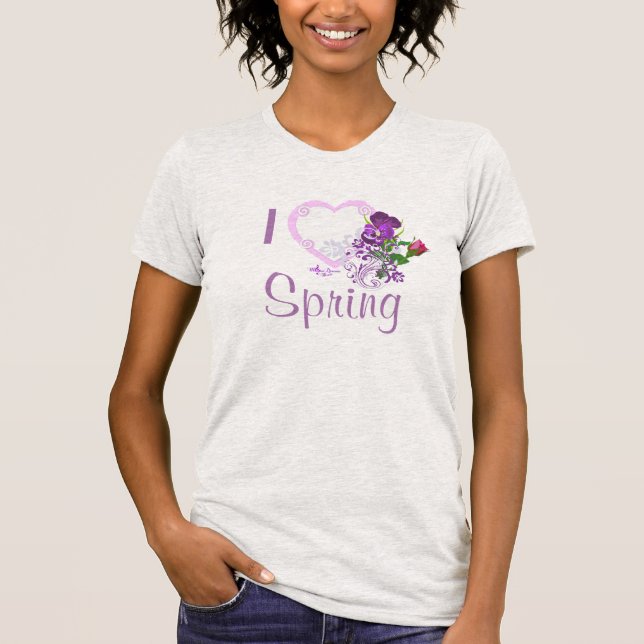 I Heart Spring Fine Jersey Ash Grey T-Shirt (Front)