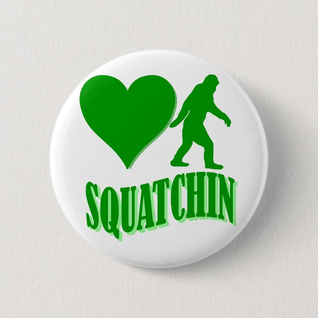I heart squatchin pinback button (Front)