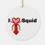 I Heart Squid Ceramic Ornament