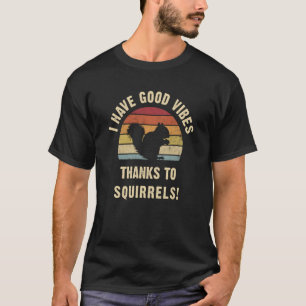 I heart Squirrels Vibes Vintage Theme Sunset Retro T-Shirt