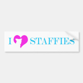 i heart Staffies - Bumper Sticker
