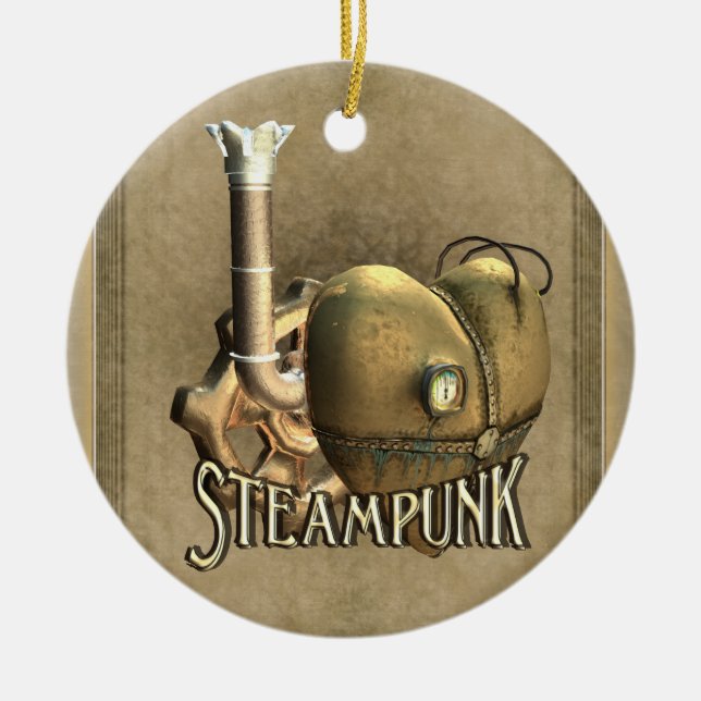 I Heart Steampunk Personalized Ornament (Front)