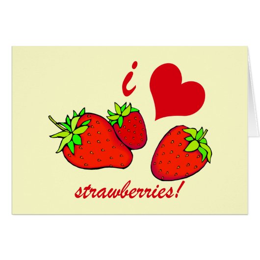 I heart strawberries cards (Front Horizontal)