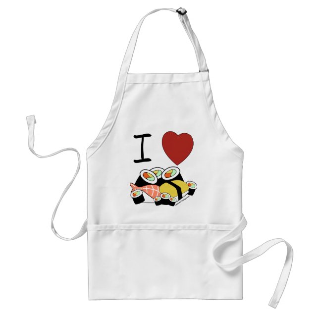 I heart Sushi Adult Apron (Front)