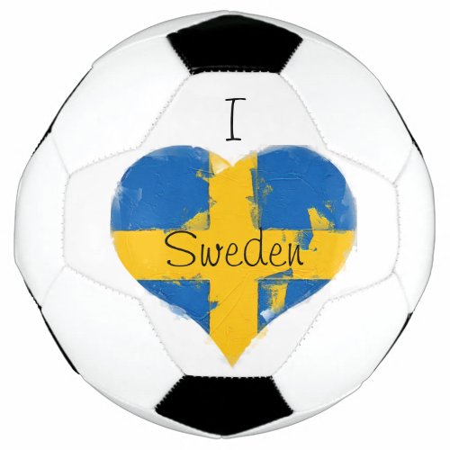 I Heart Sweden Grunge Swedish Flag Soccer Ball