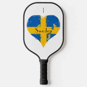 I Heart Sweden Swedish Flag Pickleball Paddle