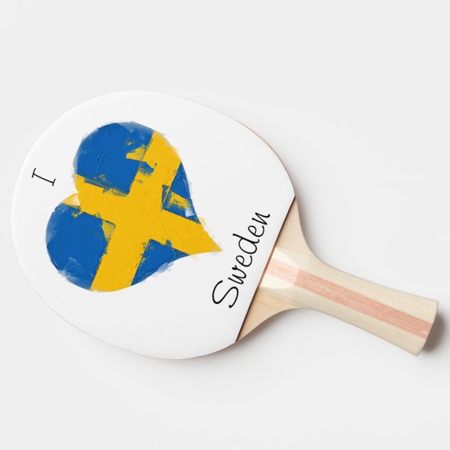 I Heart Sweden Swedish Flag Ping Pong Paddle (Side)