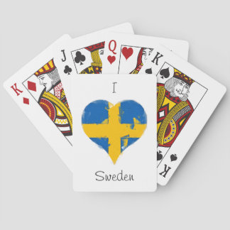 I Heart Sweden Swedish Flag Poker Cards